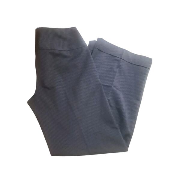 Womens Trouser Pants Sz 6 Wide Leg High Waist Gray+ White Pinstripes - Picture 4 of 9